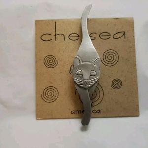 Chelsea America Pewter Slender Kitty Cat Pin